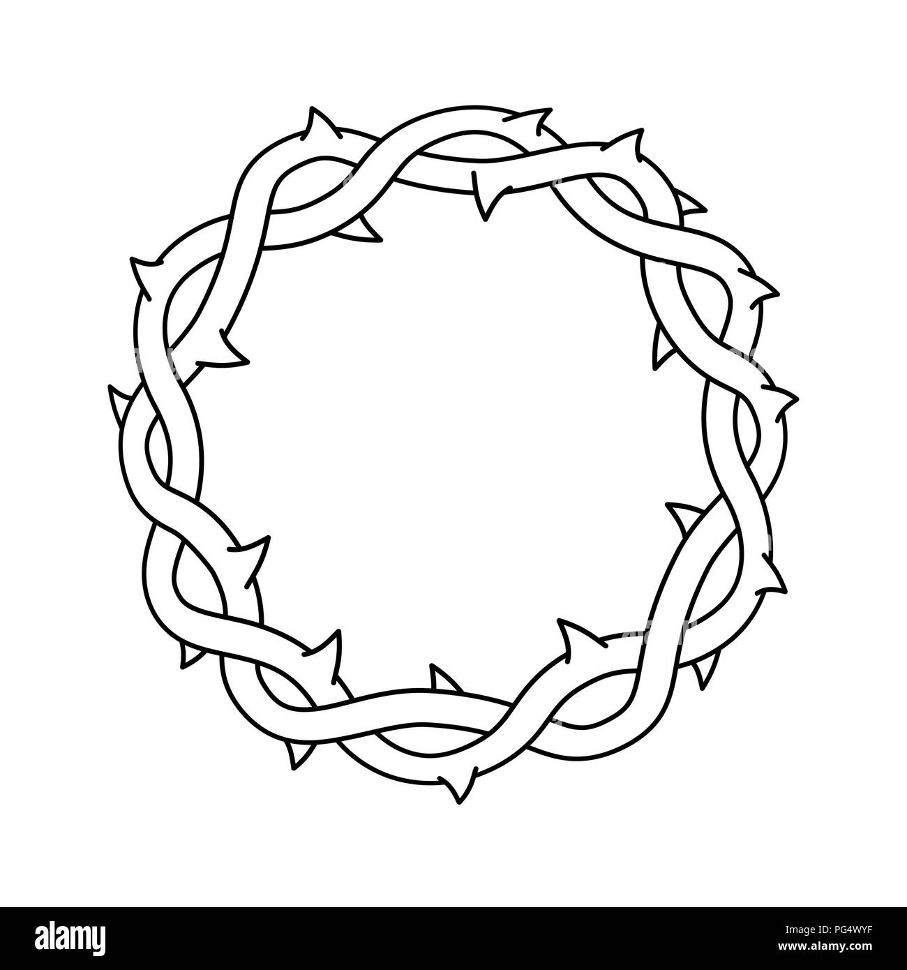 Dornenkrone, Ostern religiöses Symbol des Christentums Vector Illustration. Stock Vektor