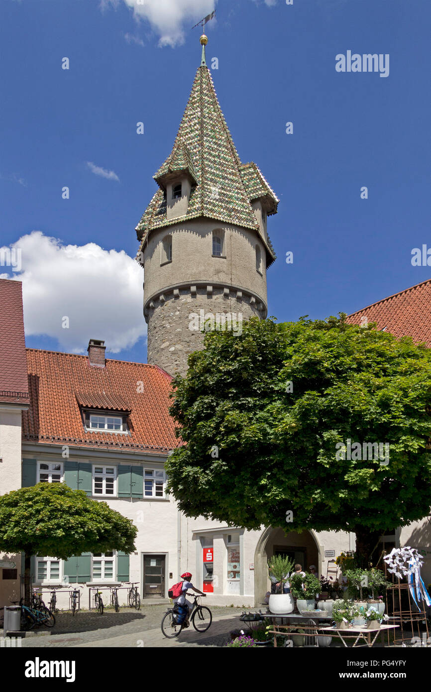 Grüner Turm (grüner Turm), Ravensburg, Baden-Württemberg, Deutschland Stockfoto