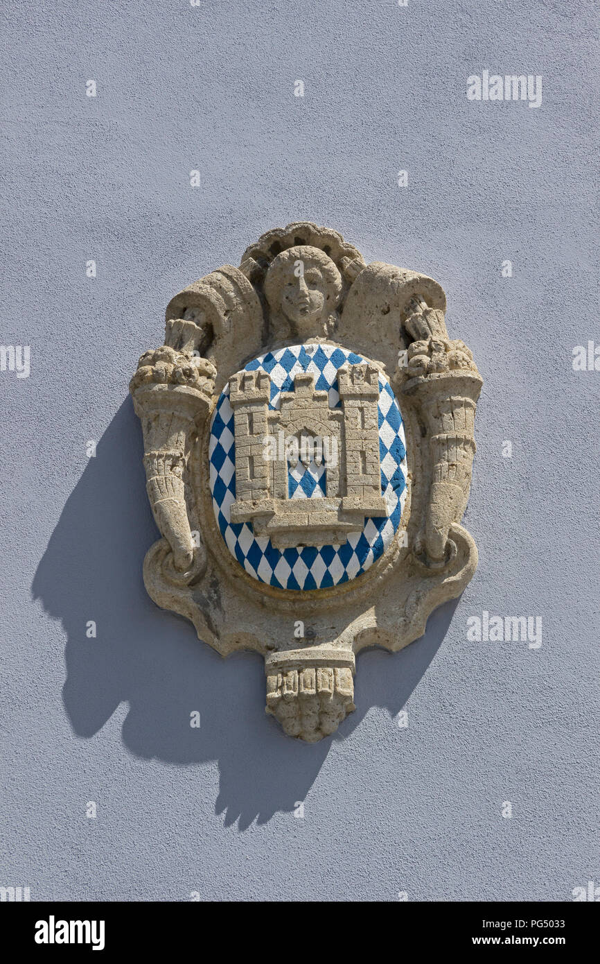 Wappen in der Altstadt, Ravensburg, Baden-Württemberg, Deutschland Stockfoto