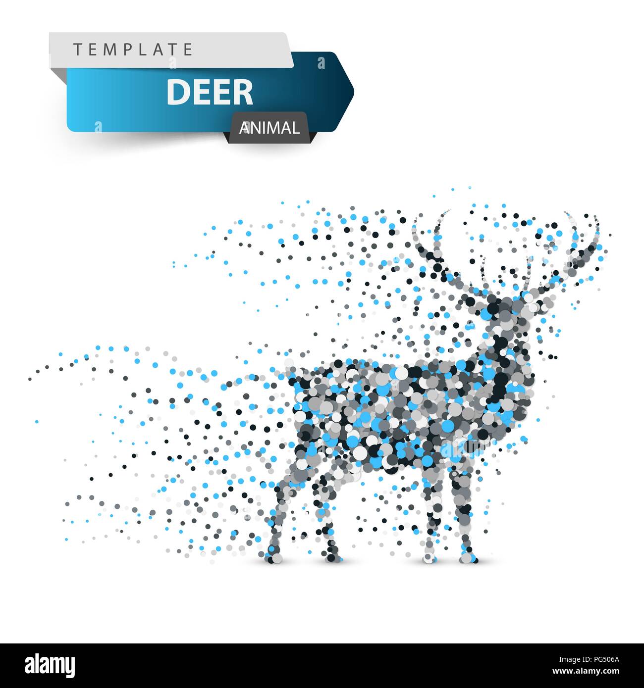 Rotwild dot Abbildung auf dem weißen Hintergrund. Stock Vektor