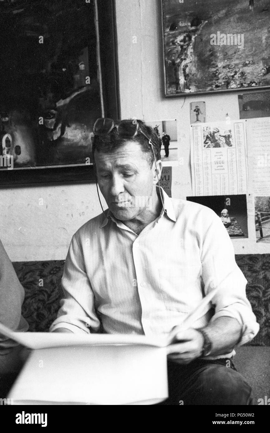 Der tschechische Maler Josef Jira in seinem Haus im Norden der Tschechischen Mala Skala. Stockfoto