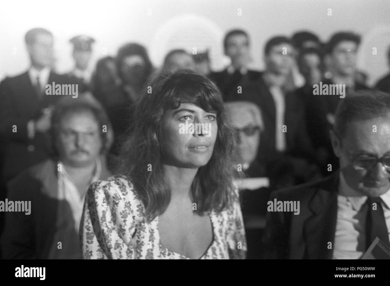 Olga Maria Cortese, Mitbegründer der Literaturpreis Premio Capri, an der Preisverleihung zu Bohumil Hrabal und Joseph Brodsky im Jahre 1990. Stockfoto