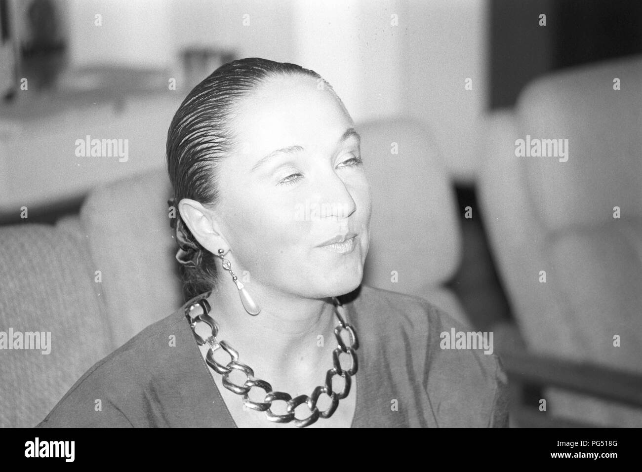 Die tschechische Sängerin Bara Basikova in Prag im Jahre 1990. Stockfoto