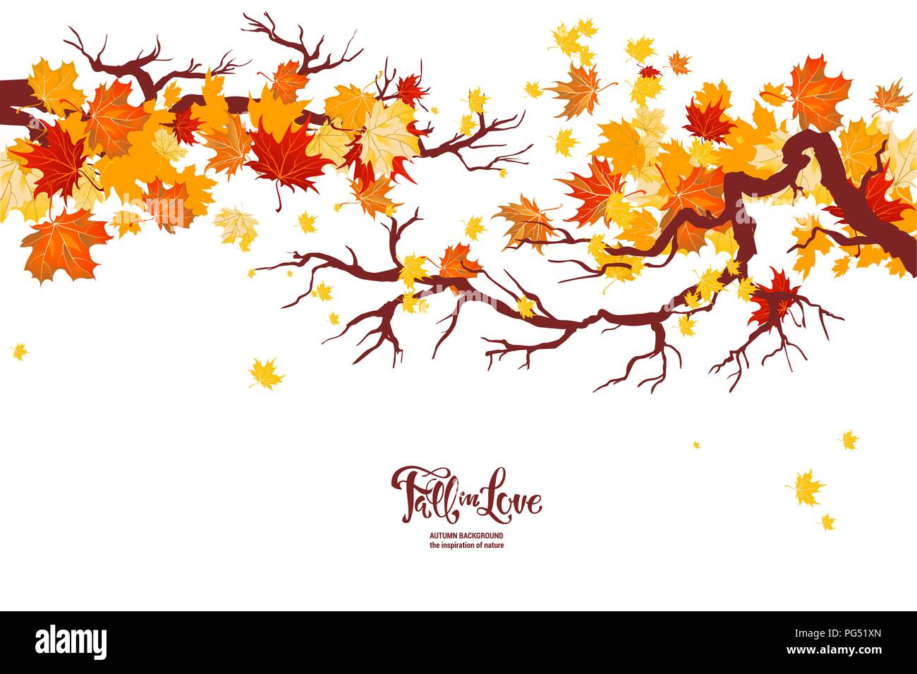 Herbst Natur Zweig Stock Vektor