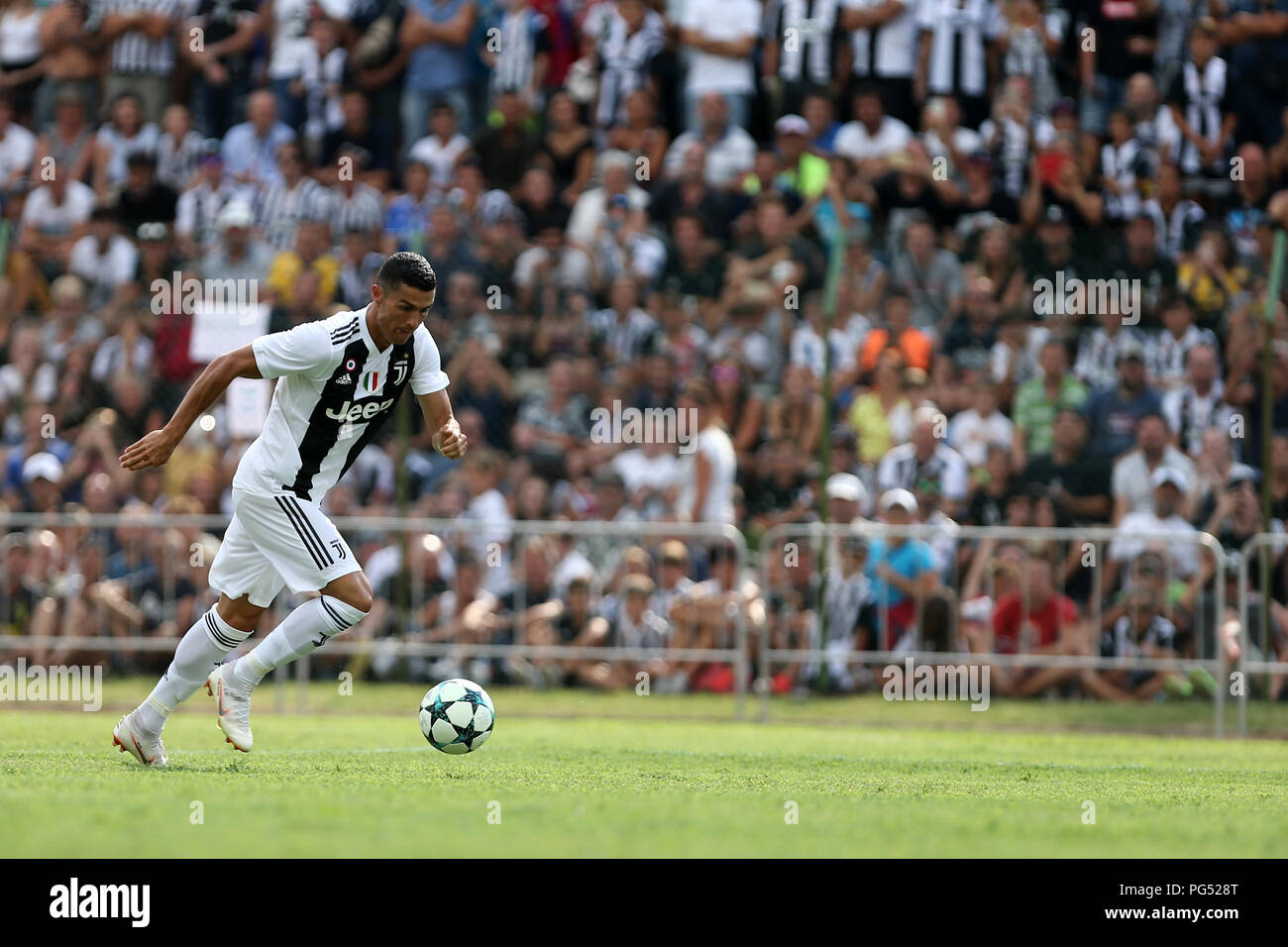 Cristiano Ronaldo von Juventus Turin FC in Aktion während der Vorsaison Freundschaftsspiel zwischen Juventus Juventus A und B. Stockfoto