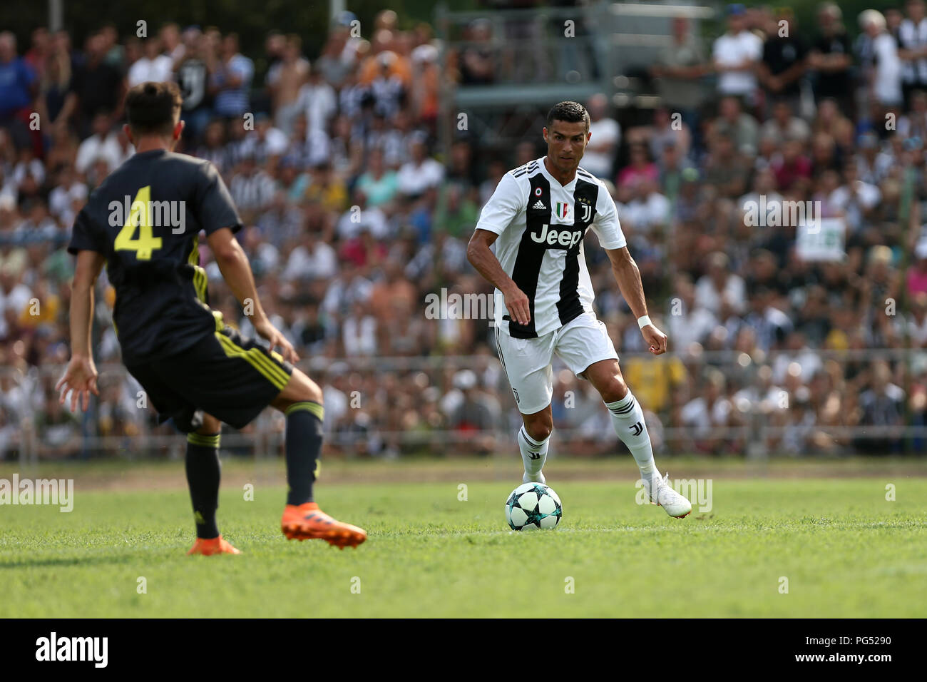 Cristiano Ronaldo von Juventus Turin FC in Aktion während der Vorsaison Freundschaftsspiel zwischen Juventus Juventus A und B. Stockfoto