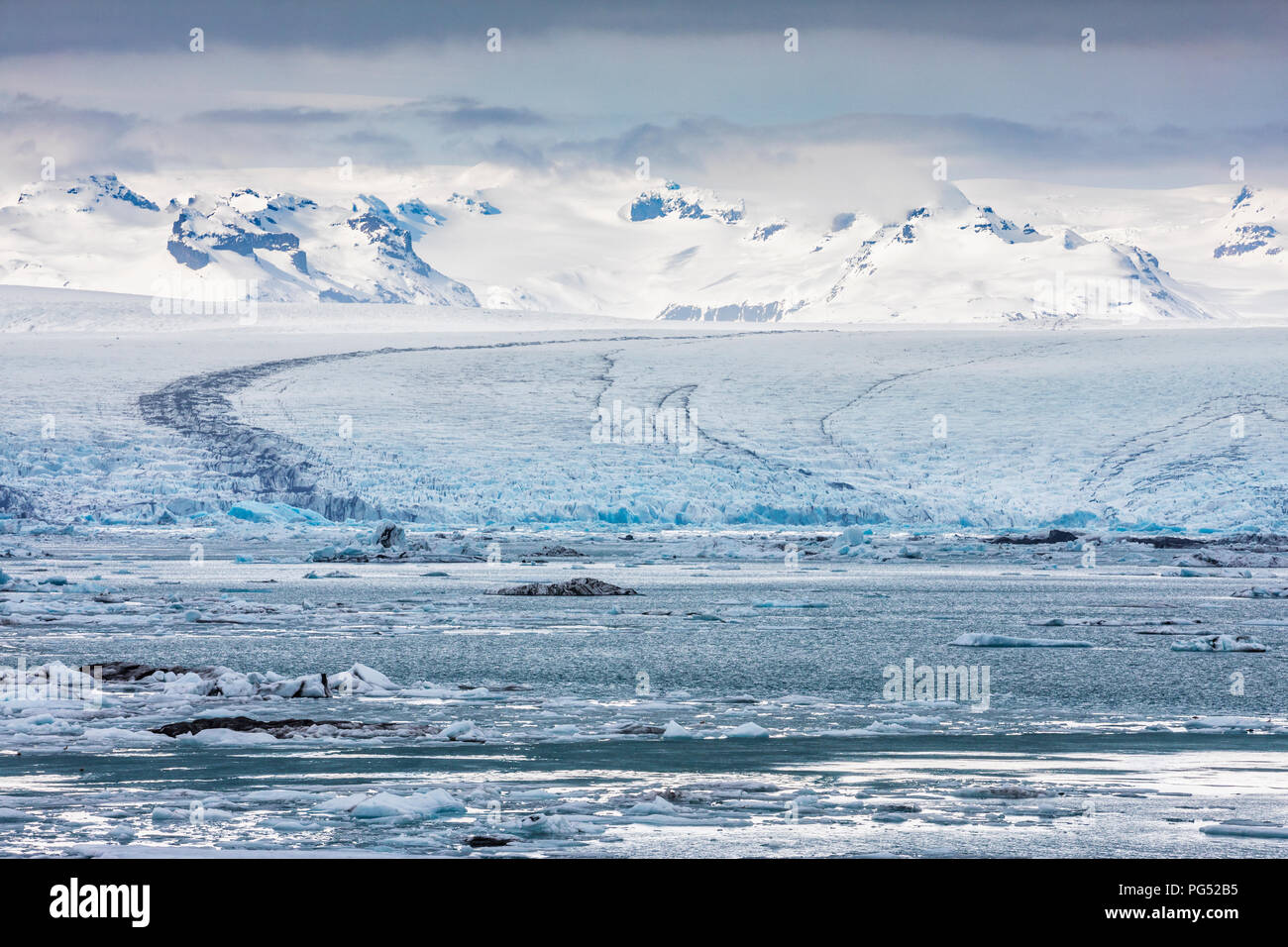 Island Gletscherlagune Jokulsarlon, Gletscher Stockfoto