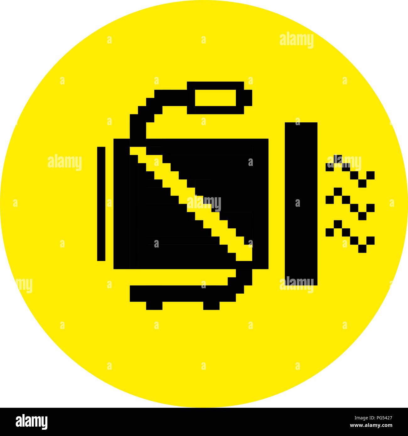 Silhouette einer Heißluftpistole Gebäudeausrüstung pixel Symbol. Abbildung: EPS8 Stock Vektor