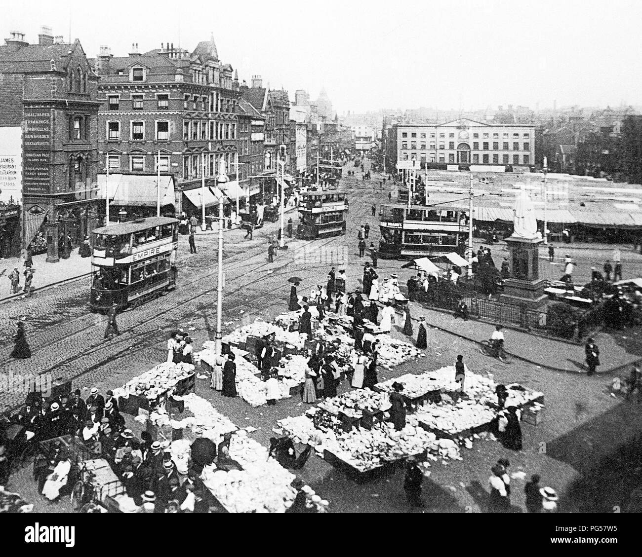 Marktplatz, Nottingham, 1900 Stockfoto
