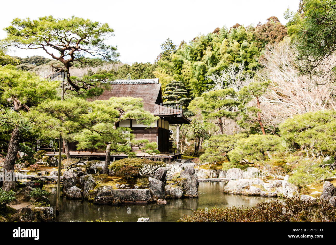 Higashiyama Jisho-ji Temple Garden, orientalische Natur in Kyoto, Japan Stockfoto