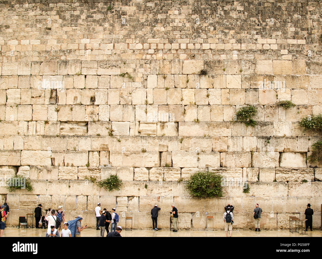 Westerna Mauer in Jerusalem, die Menschen beten Stockfoto