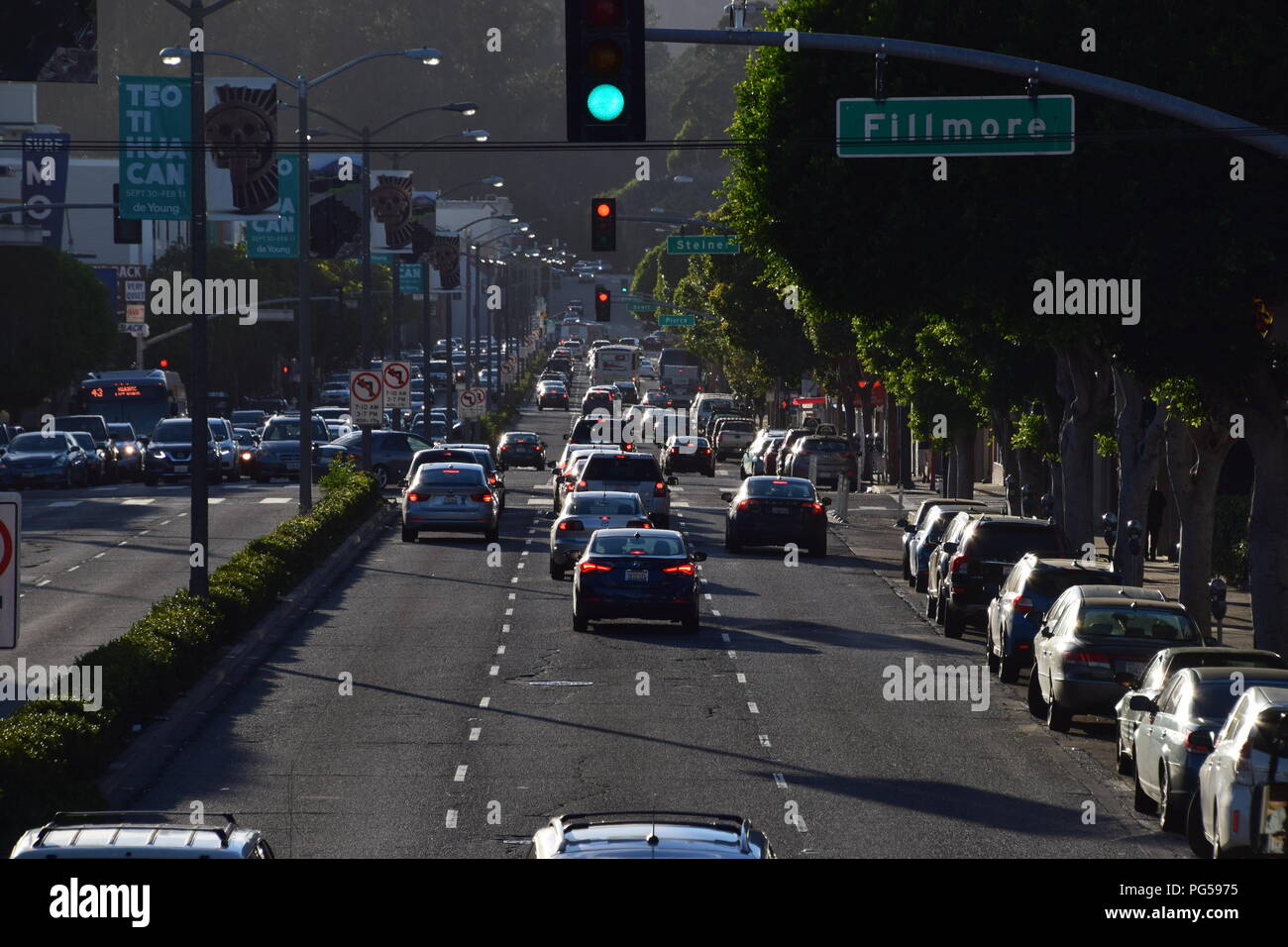 Fillmore Street Sign, Lombard Street, San Francisco Stockfoto