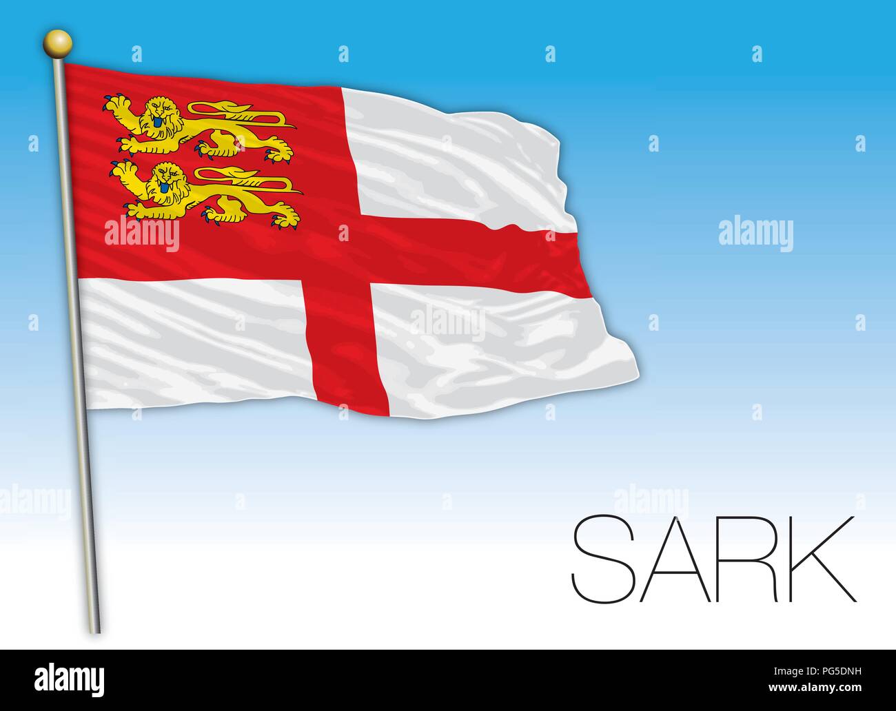 Sark Flagge, Vereinigtes Königreich, Vektor, Abbildung Stock Vektor