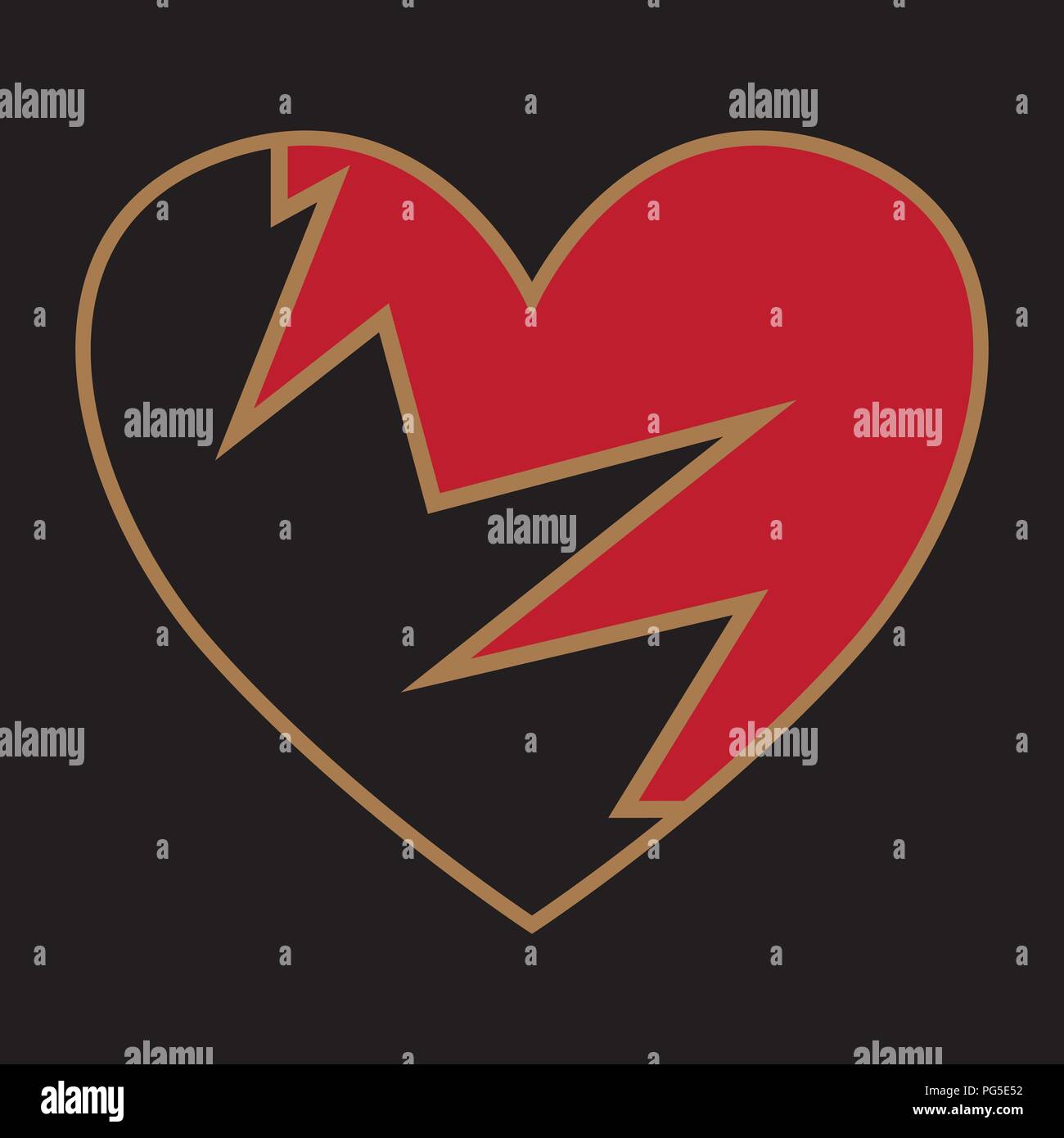 Gebrochenes Herz Symbol auf weißem Hintergrund, Heartbreak Vektor und Illustration Stock Vektor