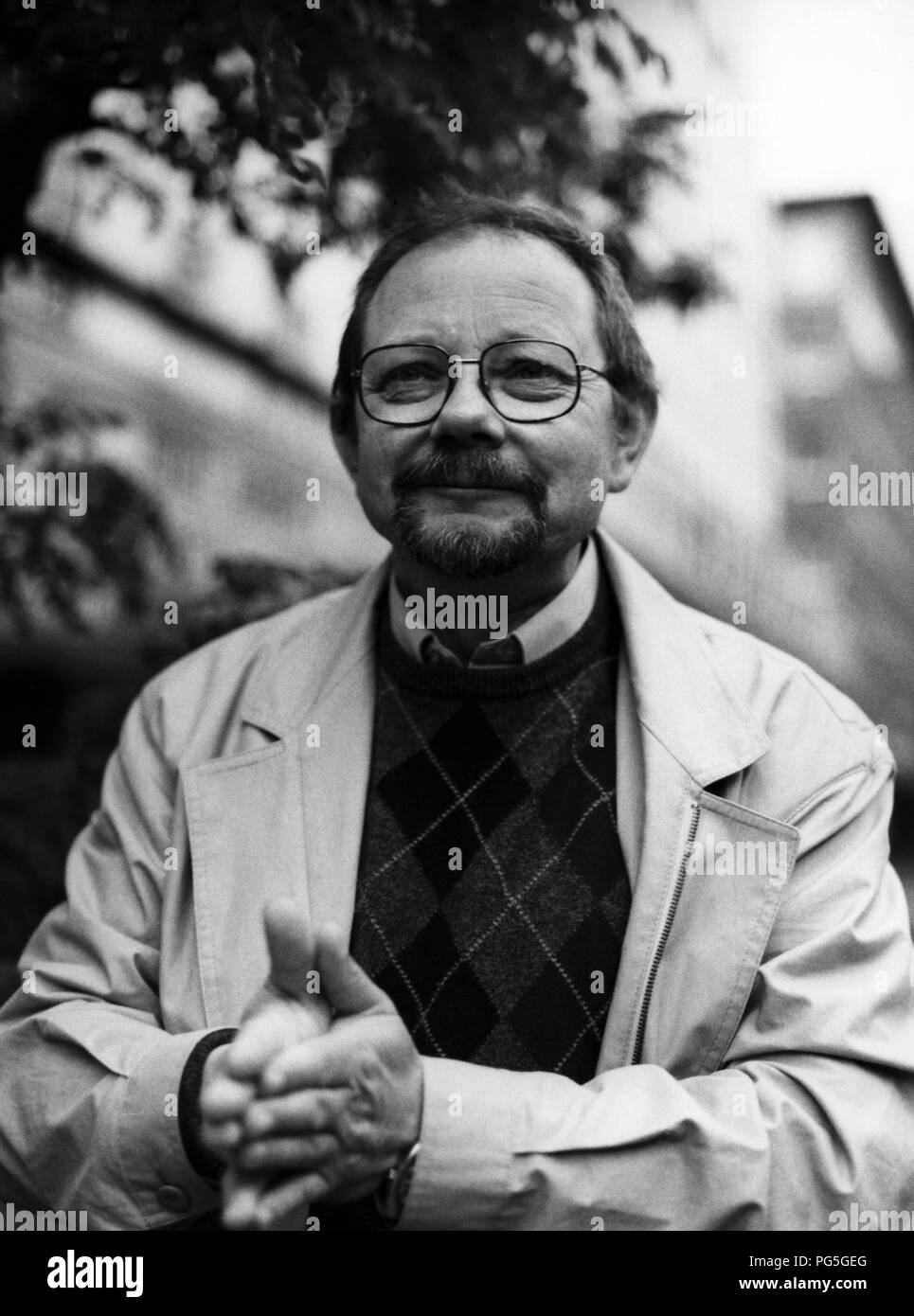 Der deutsche Dichter Heinz Czechowski in den 1980er Jahren. Stockfoto