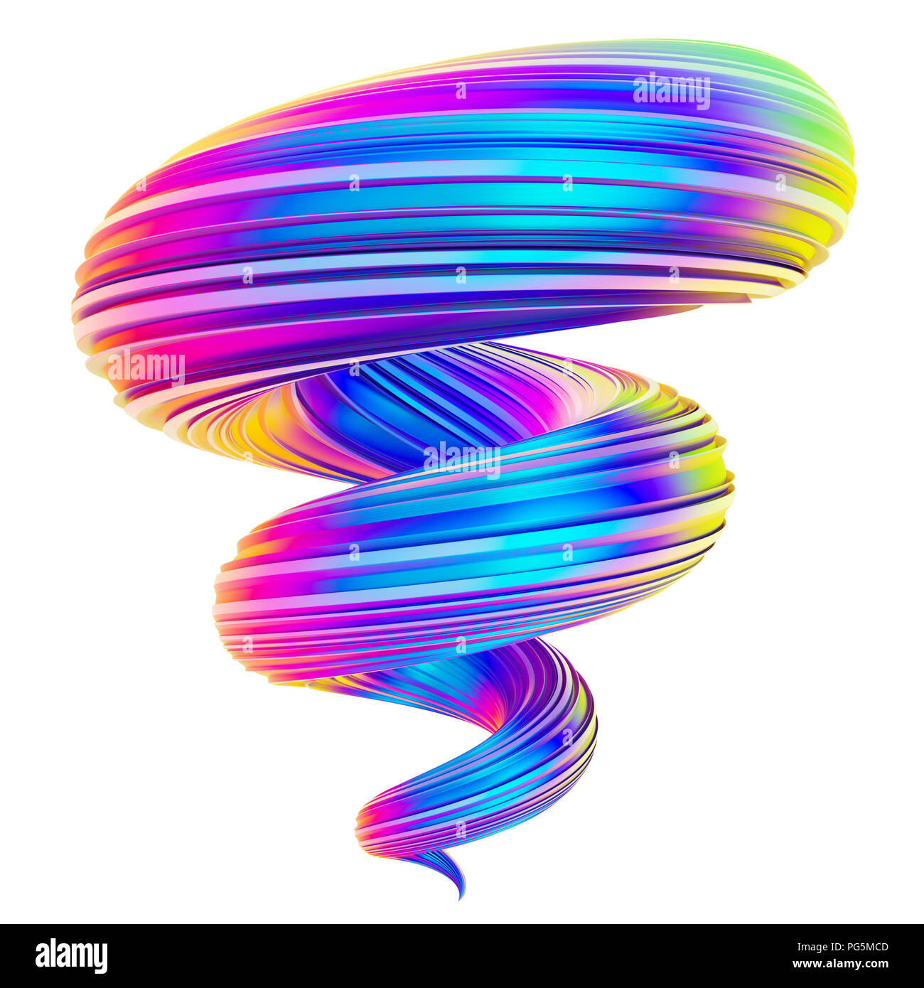 Holographische abstrakten Spirale verdreht Shape Design ellement. Stockfoto