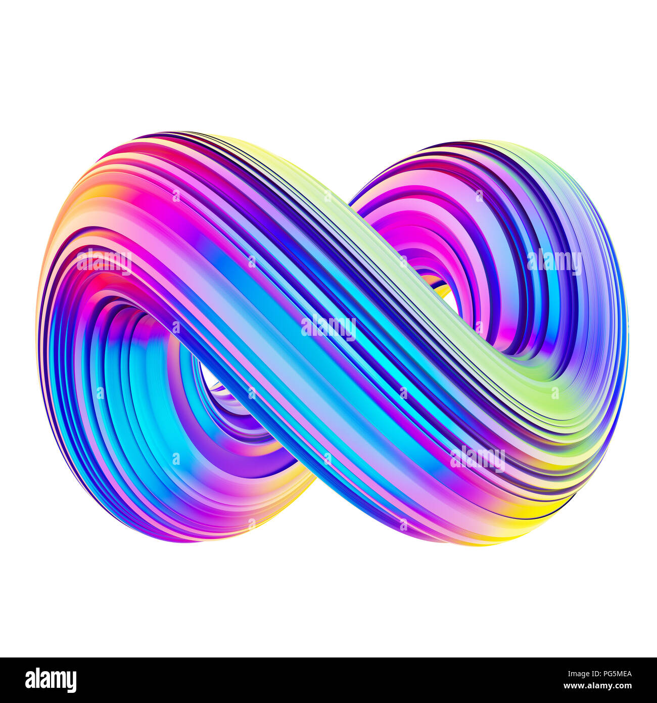 Holographische abstrakte Mobius twisted Shape Design Element. Stockfoto
