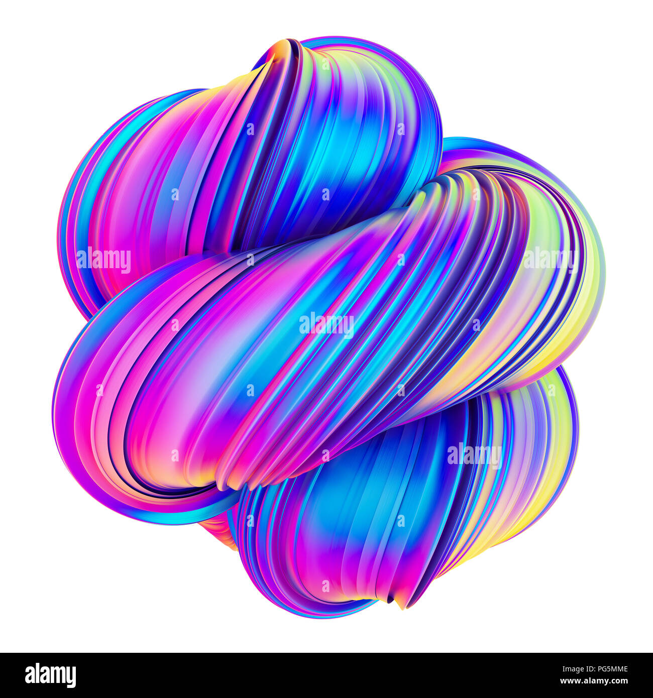Abstrakte trendy holographische Farbe twisted Shape Design Element. Stockfoto