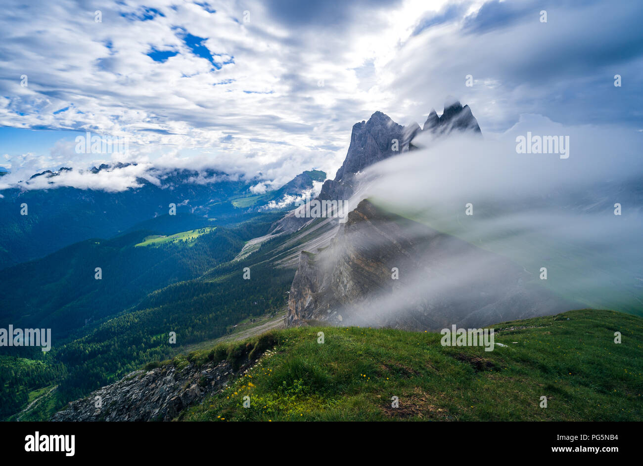 Seceda Berg in den Dolomiten, Südtirol, Italien Stockfoto