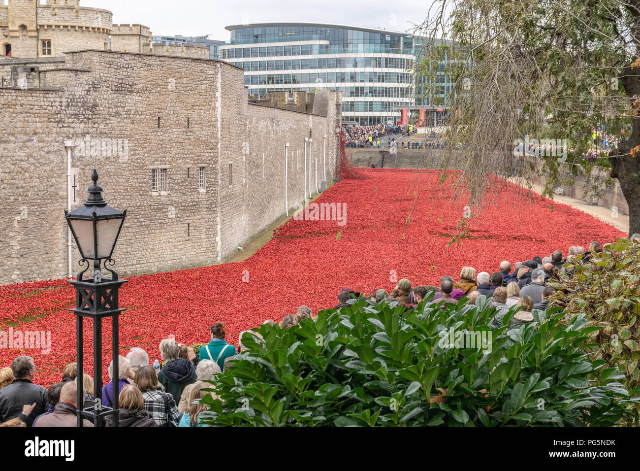 Blut fegte Länder und Meere von Rot, Tower von London Stockfoto