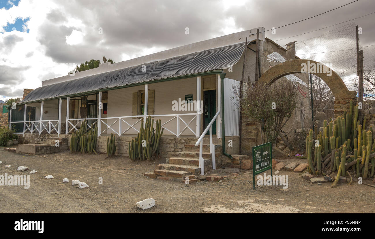 Nieu Bethesda, Südafrika - die Owl House Museum in die Stadt kam über, wenn der Eigentümer Helen Martins's House in ein Outsider Art venue gedreht Stockfoto