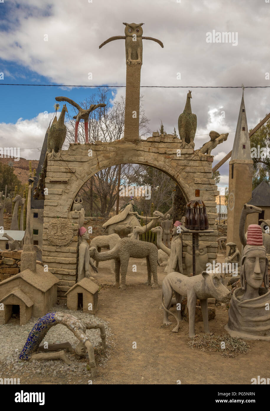 Nieu Bethesda, Südafrika - die Owl House Museum in die Stadt kam über, wenn der Eigentümer Helen Martins's House in ein Outsider Art venue gedreht Stockfoto