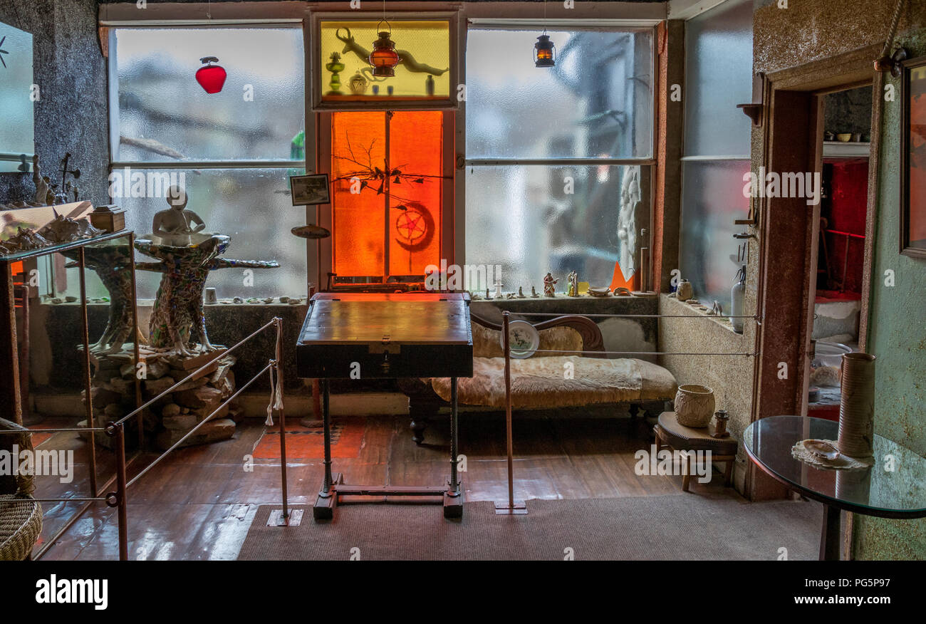 Nieu Bethesda, Südafrika - die Owl House Museum in die Stadt kam über, wenn der Eigentümer Helen Martins's House in ein Outsider Art venue gedreht Stockfoto