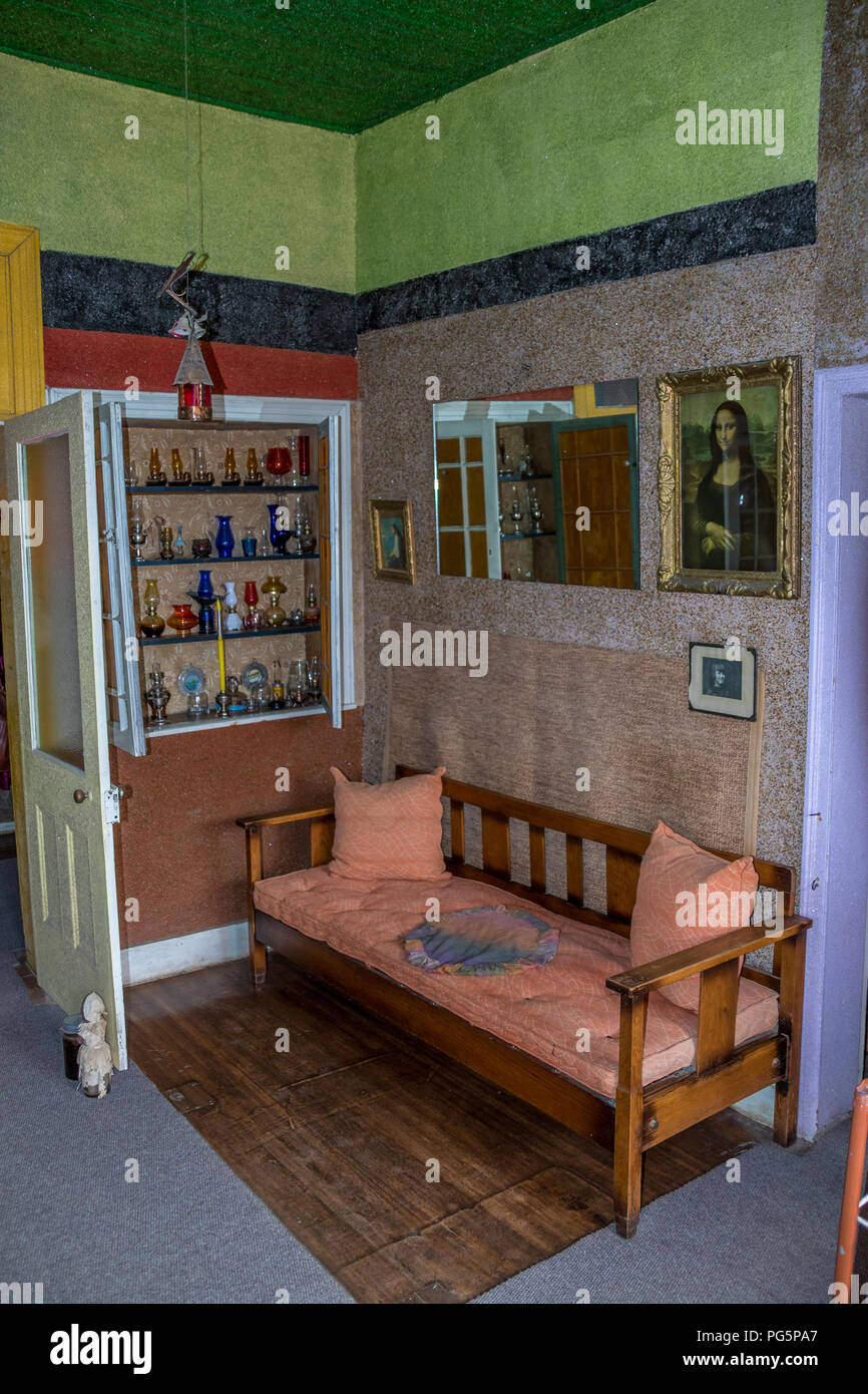 Nieu Bethesda, Südafrika - die Owl House Museum in die Stadt kam über, wenn der Eigentümer Helen Martins's House in ein Outsider Art venue gedreht Stockfoto