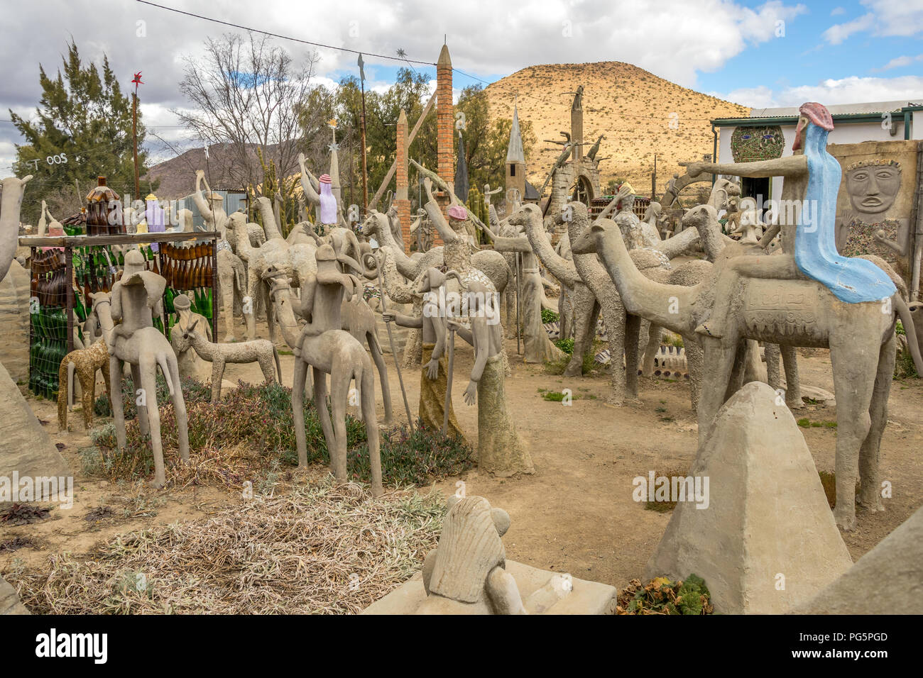 Nieu Bethesda, Südafrika - die Owl House Museum in die Stadt kam über, wenn der Eigentümer Helen Martins's House in ein Outsider Art venue gedreht Stockfoto