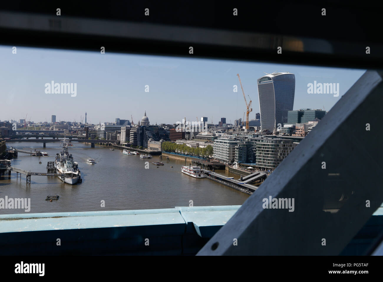 Blick von der London Bridge. Stockfoto