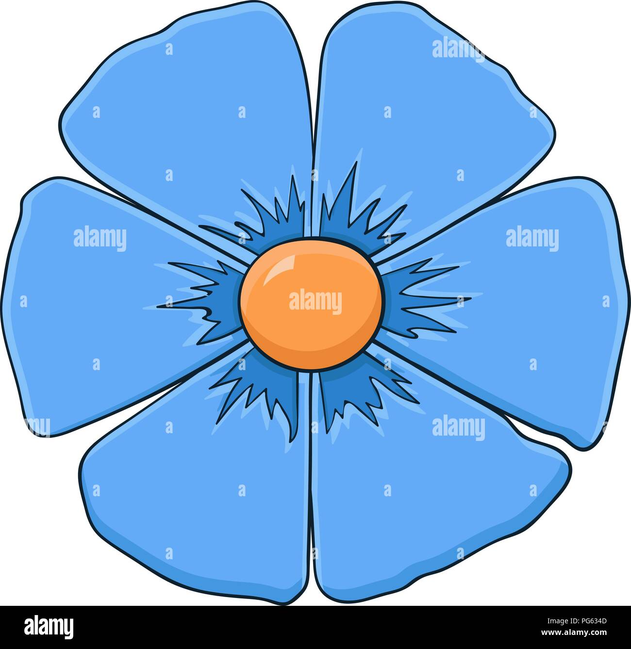 Blaue Blume. Doodle style Abbildung Stock Vektor