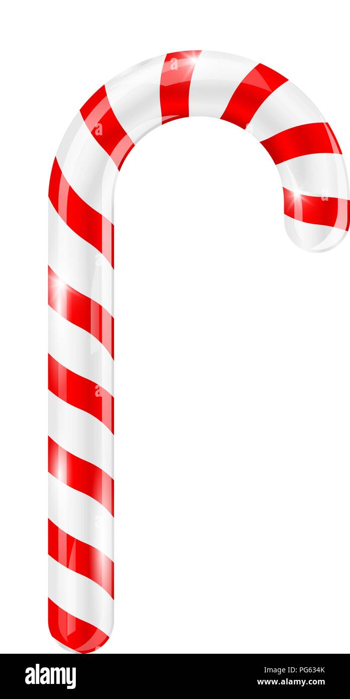 Candy Cane. Rot Weiß gestreift 3D-candy Stock Vektor