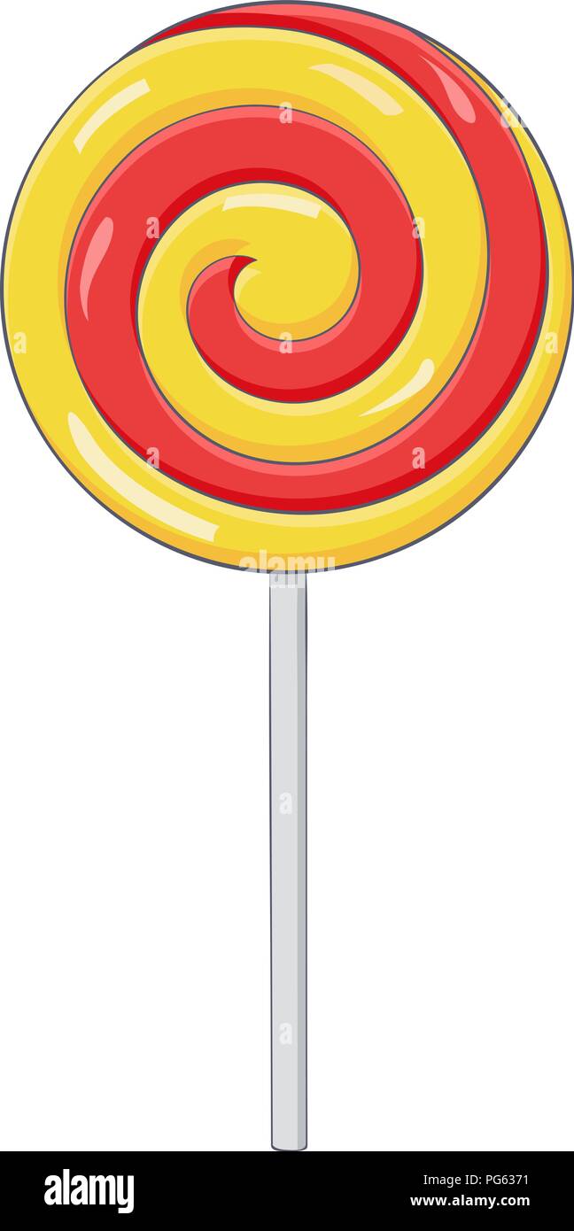 Rot und Gelb swirl Lollipop. Kandiszucker Stock Vektor