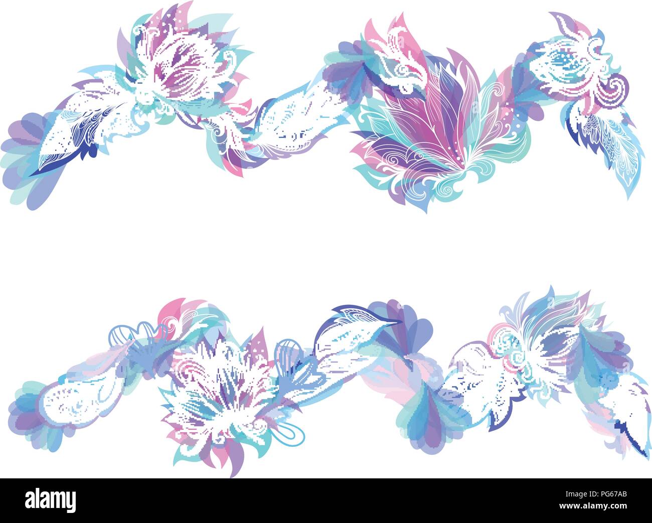 Vektor feather Boho style Astrologie Symbol mit Blumen Stock Vektor