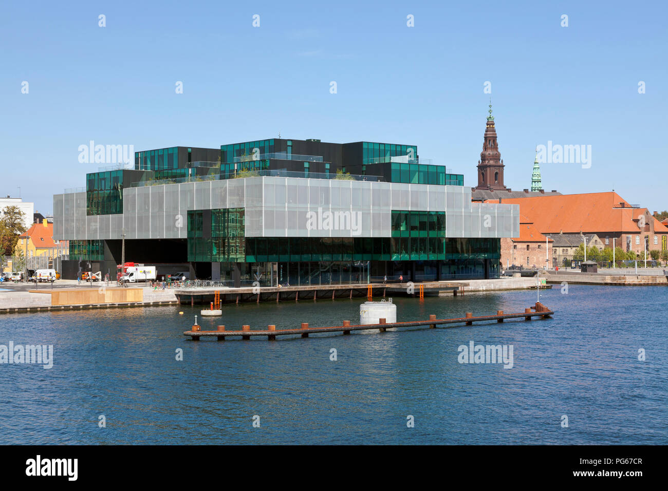Das BLOX-Gebäude, in dem auch das Danish Architecture Center untergebracht ist, ein neues Prestigeprojekt für Architektur und Design von Christians Brygge in Kopenhagen. Stockfoto
