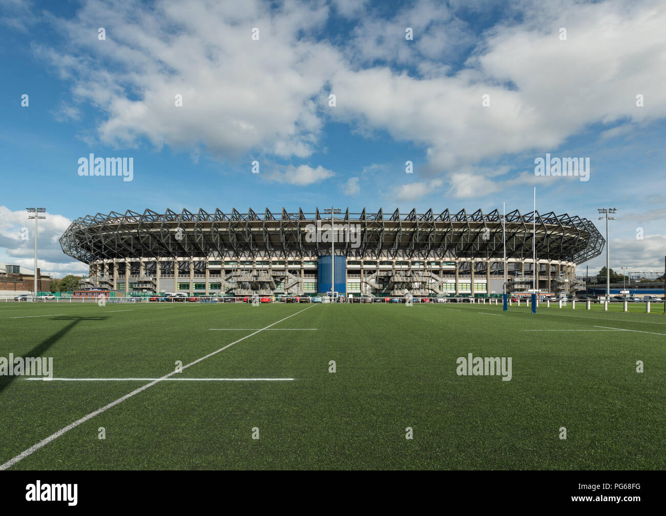 Murrayfield Stadium ist die Heimat der Schottland Rugby-nationalmannschaft in Edinburgh, Schottland, Großbritannien Stockfoto