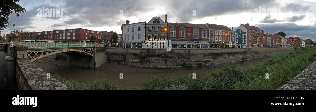 East Quay Brücke über den Fluss Parrett, Bridgwater markt Stadtzentrum, dem North Somerset, South West England, Großbritannien Stockfoto