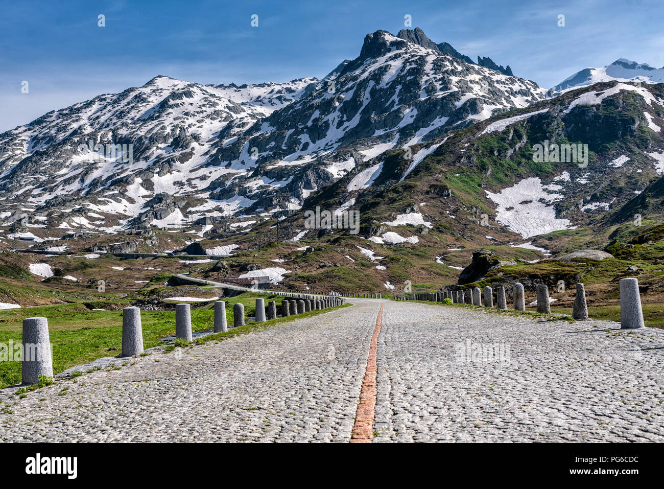 Schweiz, Kanton Uri, Gotthardpass Tremola Stockfoto