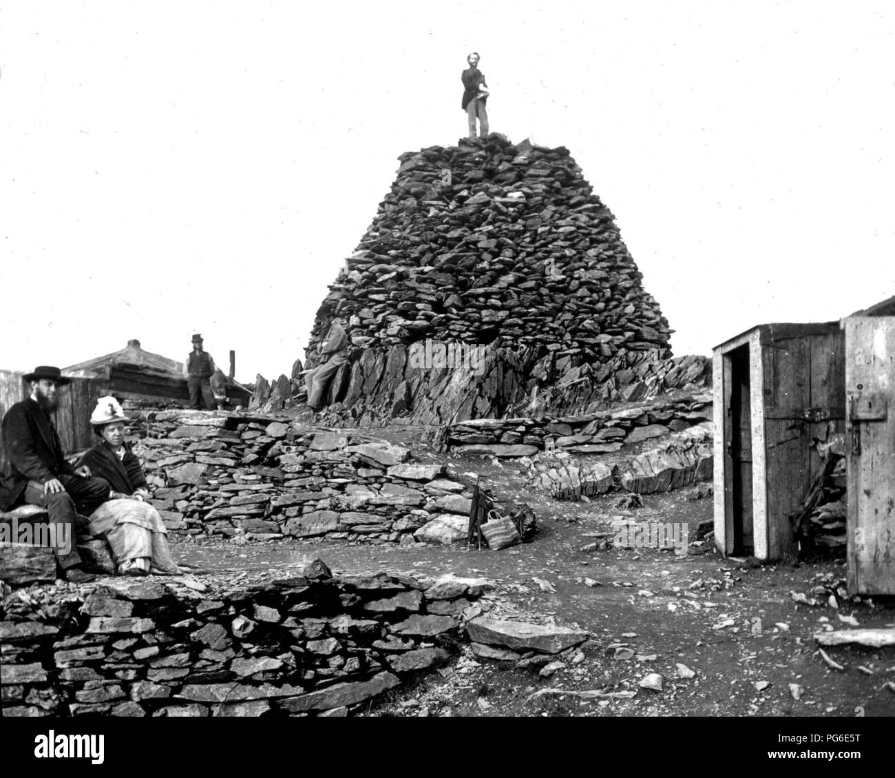 Gipfel des Mount Snowdon, Viktorianischen Periode Stockfoto
