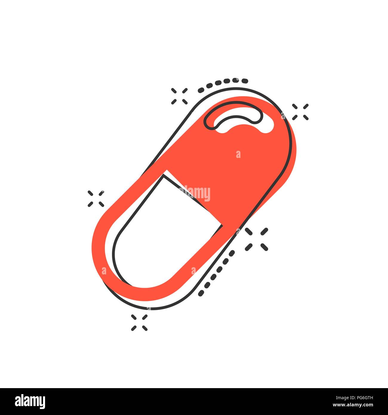 Vektor cartoon Kapsel Pillen Tabletten Symbol im Comic-stil. Medizinische  pillen Konzept Abbildung Piktogramm. Kapsel und Drogengeschäft splash  Wirkung Konzept Stock-Vektorgrafik - Alamy