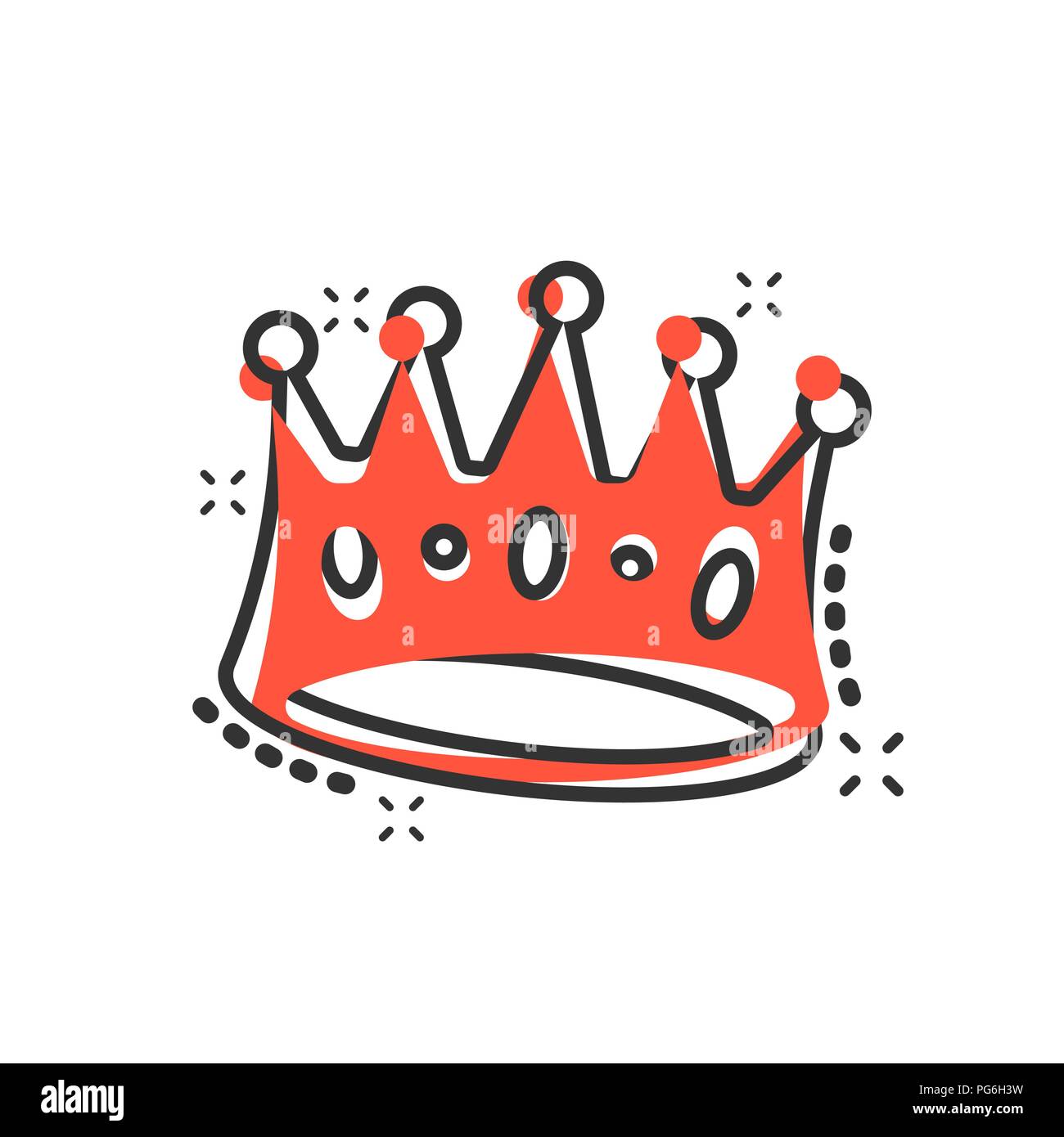 Vektor Cartoon Krone Diadem Symbol Im Comic Stil Royalty Krone Abbildung Piktogramm Konig Prinzessin Royalty Business Splash Wirkung Konzept Stock Vektorgrafik Alamy