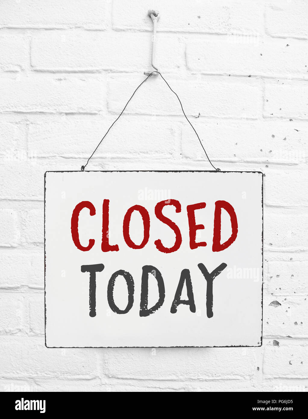 Text board heute geschlossen Banner nicht öffnen, Zeichen für Store Stockfoto