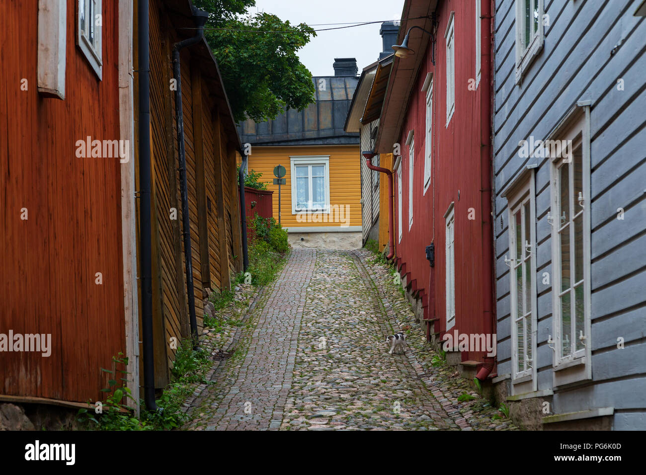 Stadtbild von Porvoo, Finnland, Skandinavien. Stockfoto