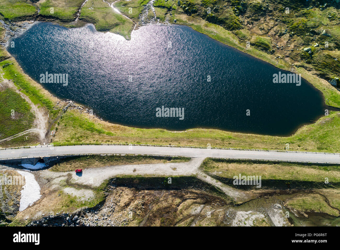 Schweiz, Kanton Uri, Tremola, Gotthard, Mountain Lake Stockfoto