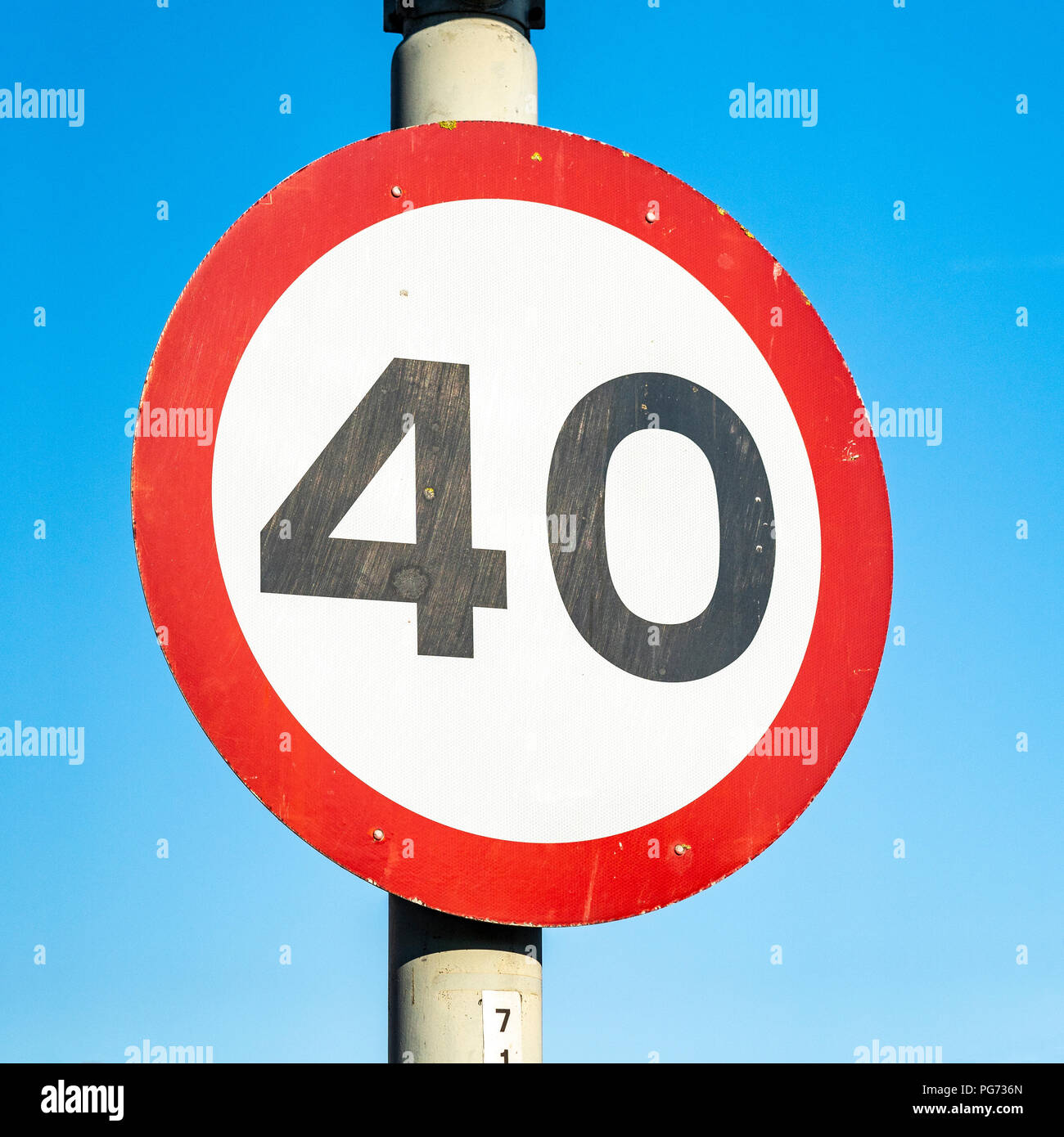 40 mph Höchstgeschwindigkeit Verkehrsschild Stockfoto