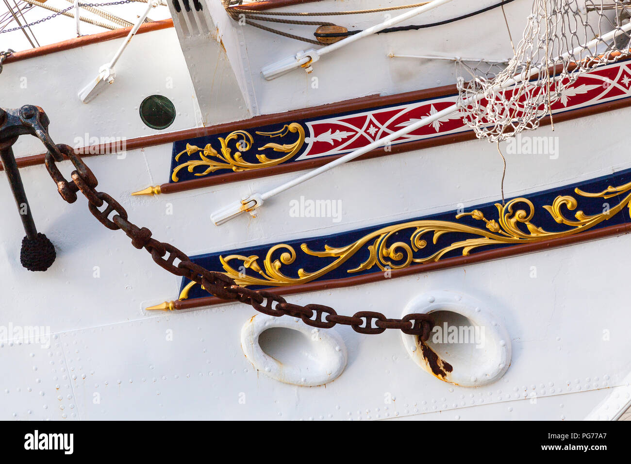 Details Aus Der Bug Des Schiffes Segeln Ausbildung Schiff