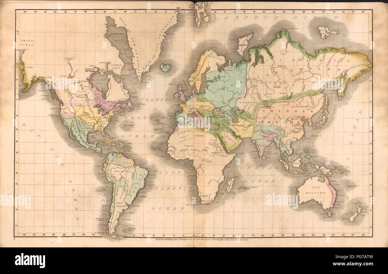 Atlas ein System der universalen Geschichte zu begleiten - mit I. eine chronologische Bild von Nationen, oder perspektivische Skizze der Kurs des Empire, II. Die progressive Geographie der Welt in einem Stockfoto