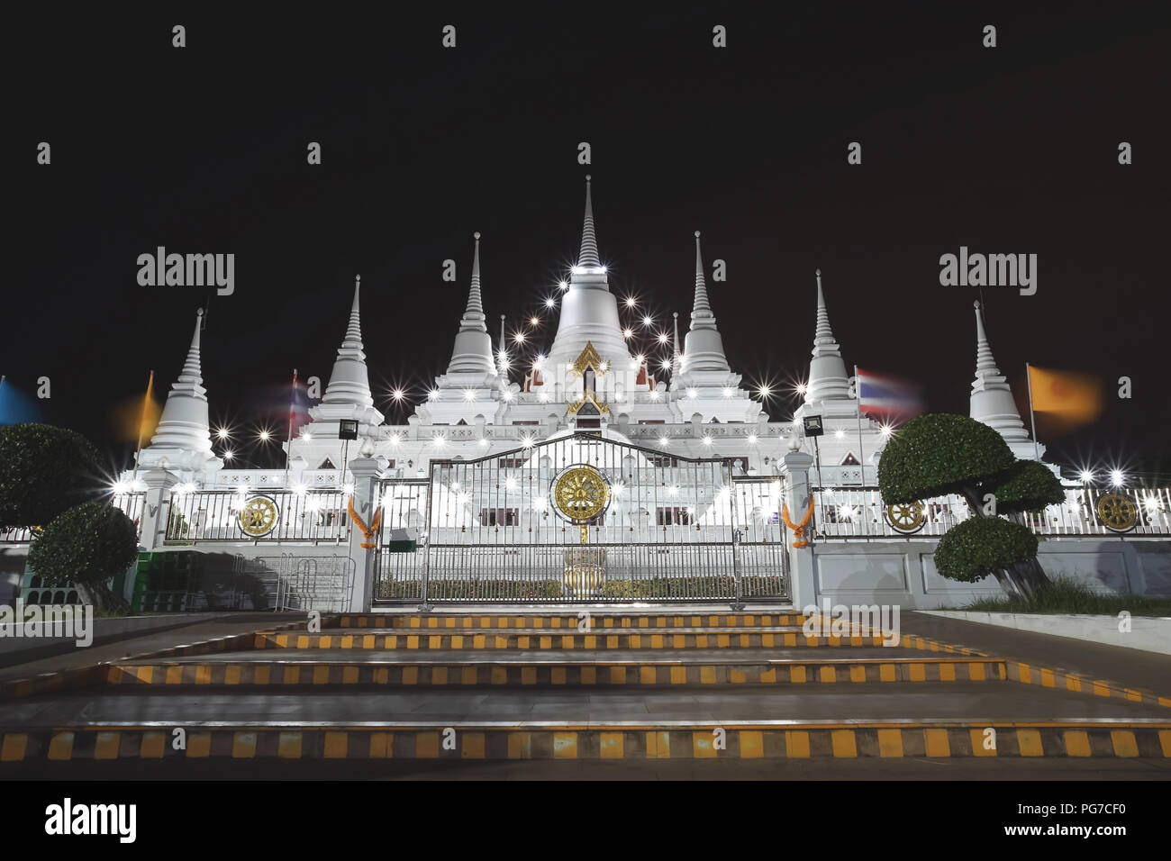 Phra Chedi in Asokaram Thutangkha Tempel, Provinz Samut Prakan, Thailand. Stockfoto