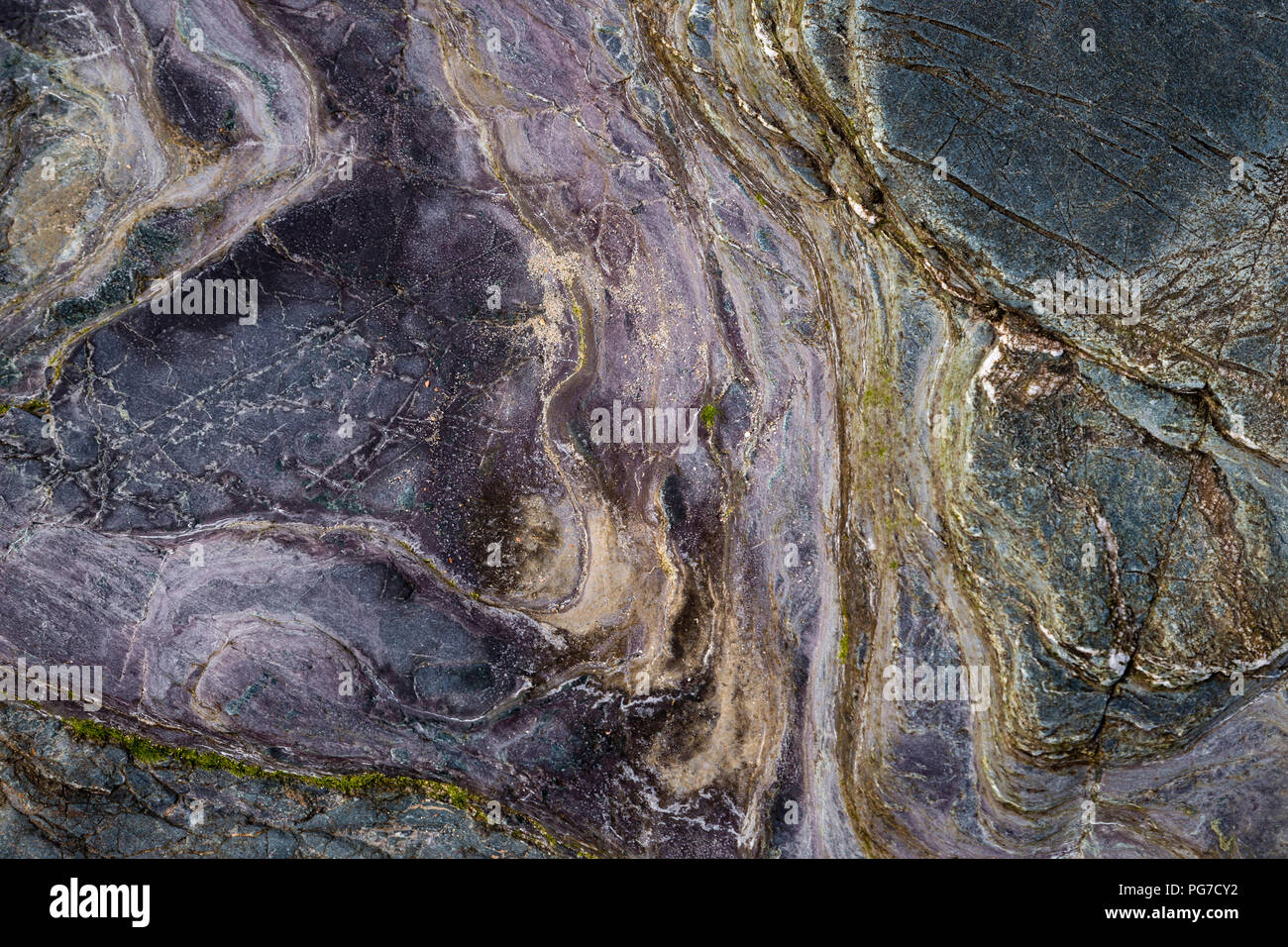 Details von Mustern und Farben in Rock Stockfoto