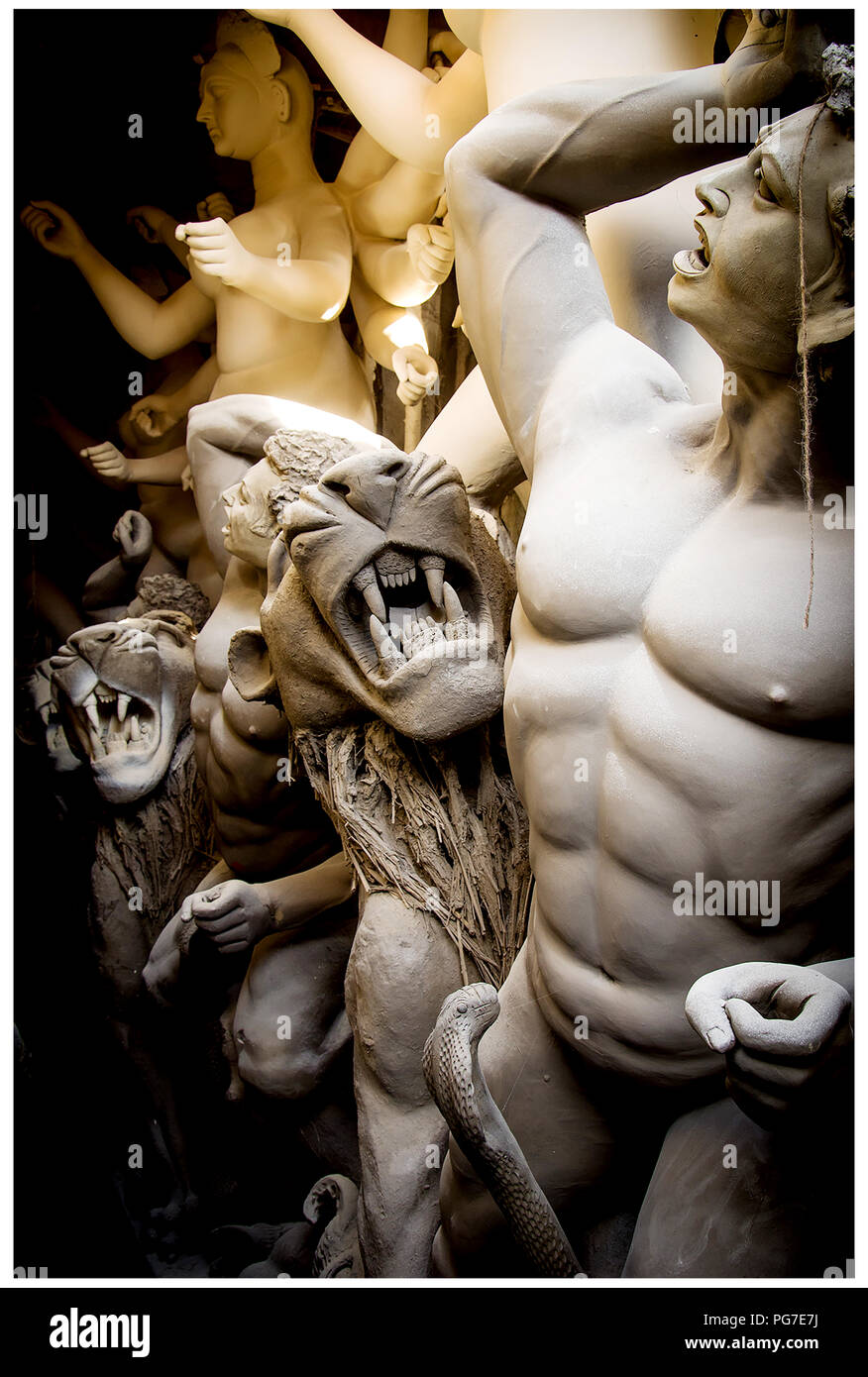 Kumartuli, Durga Idol Kolkata Stockfoto